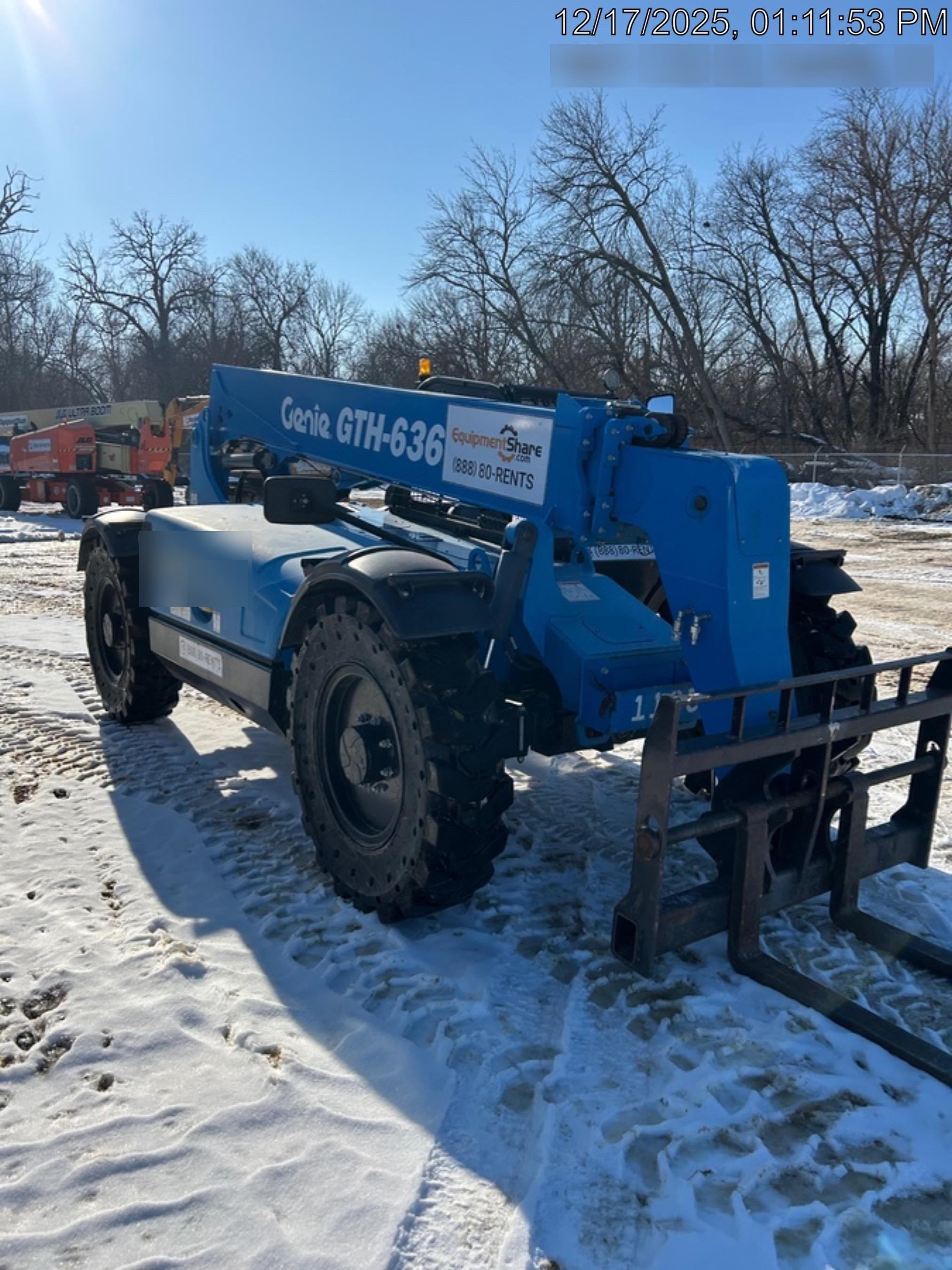 2018 Genie GTH-636 Genie GTH-636 w/Open ROPS, Solid Tires, Work Light/Beacon, 48" Carriage and Forks