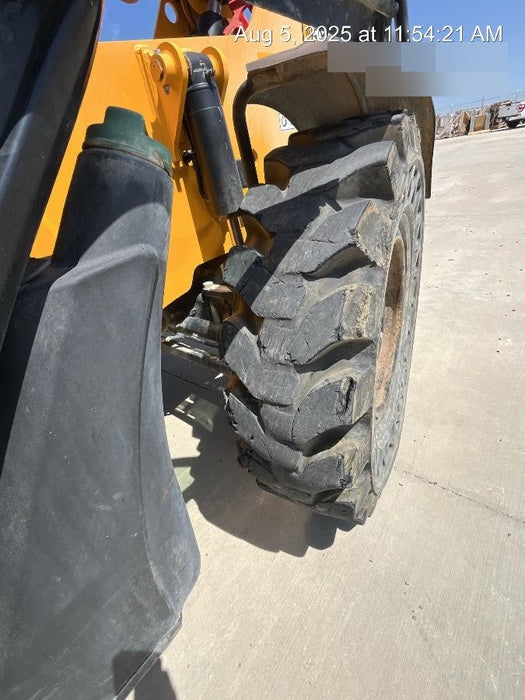 2019 JCB 510-56 Enclosed Cab, 74 HP, Solid Tires, Worklights, Beacon, Aux Hydraulics, Lifting Eye w/66" Carriage/60" Forks