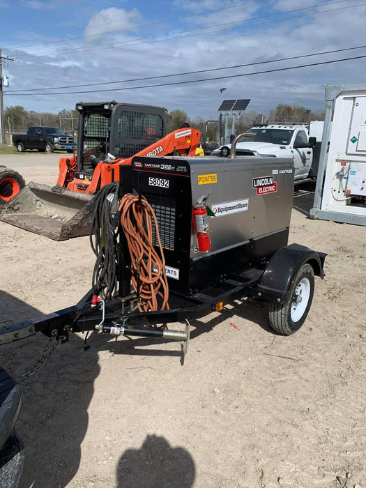 2019 Lincoln Electric Vantage 322 Welder Ready-Pak 3, Two wheel trailer, Fender and Light kit, Cable Rack