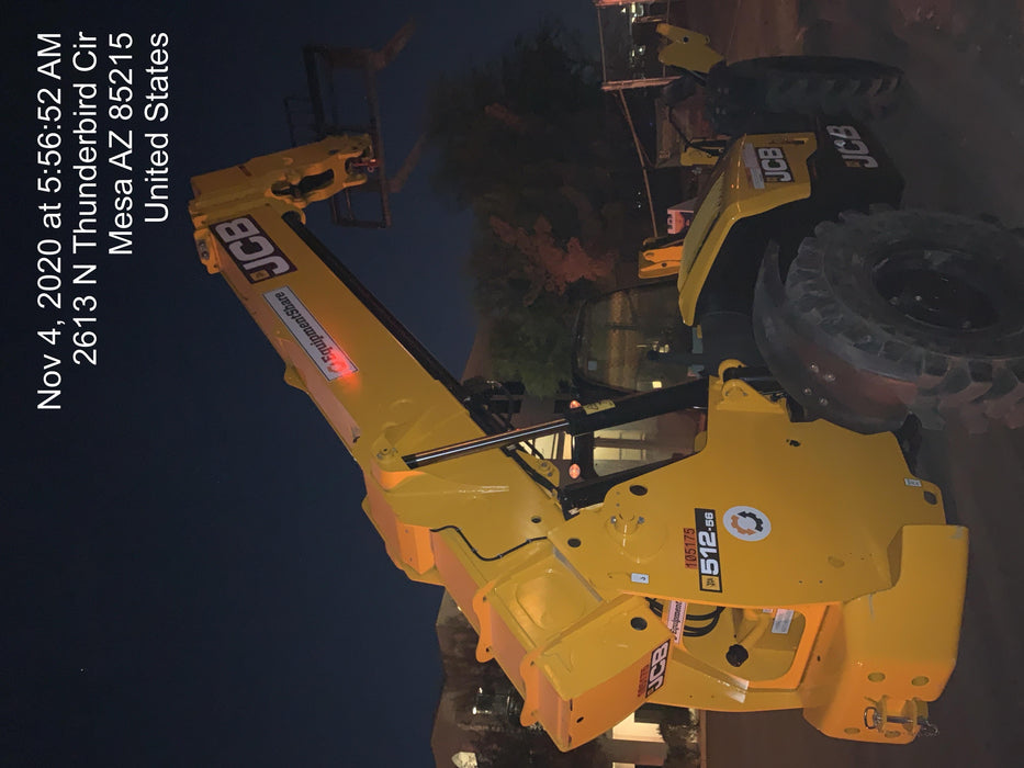 2020 JCB 512-56 Canopy, 74Hp, Solid Tires, Work Lights, Beacon, Aux Hydraulics, Back up Alarm, Lifting Eye, ES Decals