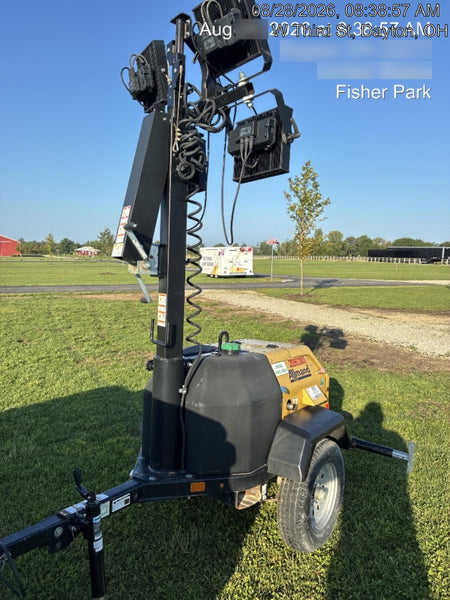 2022 Allmand NLV3GR (4) LED Light Fixture 350W, 23' Vertical Mast, 3kW Prime, Towable, Deep Sea L401, Leveling Jacks, Yanmar T4F 5.8hp