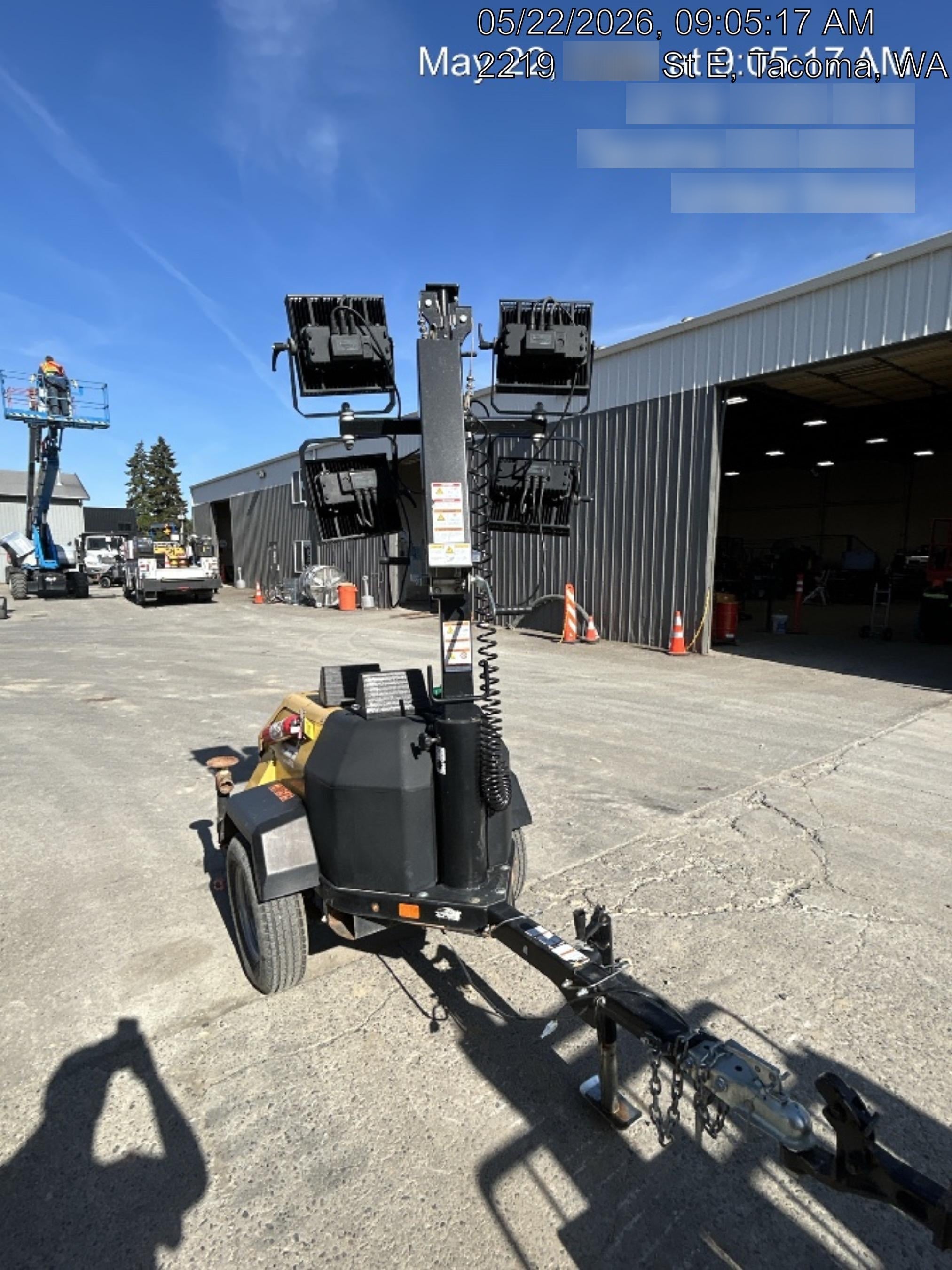 2022 Allmand NLV3GR (4) LED Light Fixture 350W, 23' Vertical Mast, 3kW Prime, Towable, Deep Sea L401, Leveling Jacks, Yanmar T4F 5.8hp