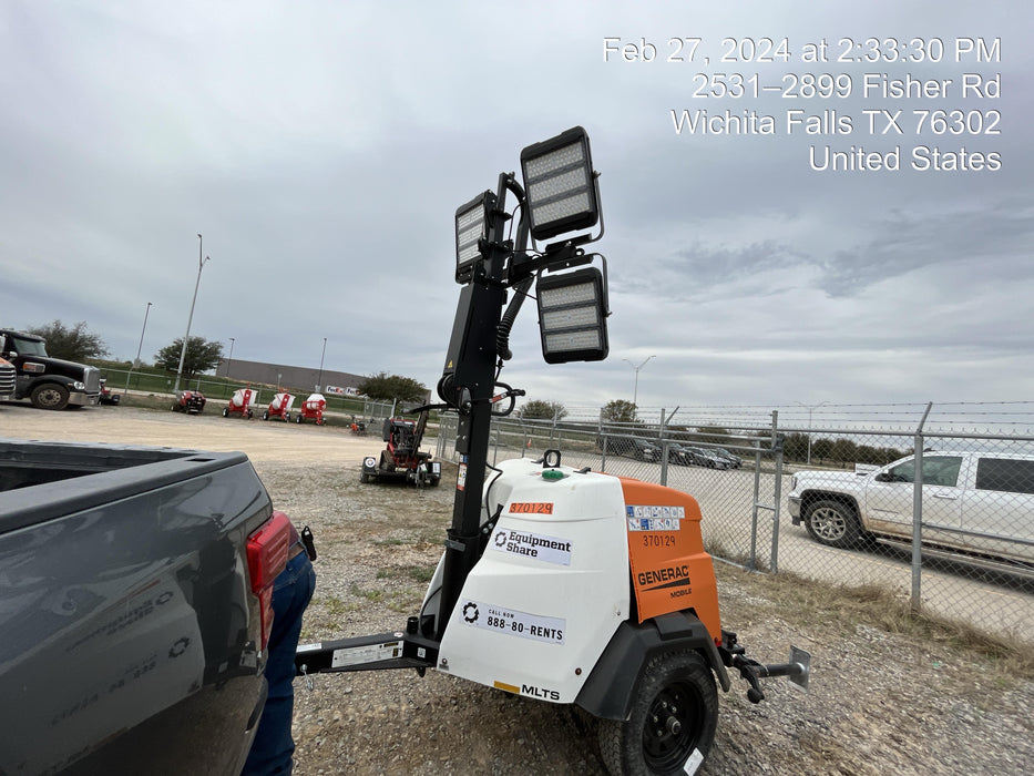 2023 Generac MLT2 Diesel, Flex Switch 120V Input, Powerzone Controller, 
(4) 320W LED Lights, 4kW Generator, 39.9 Gal Fuel Tank, 2" Ball, T3