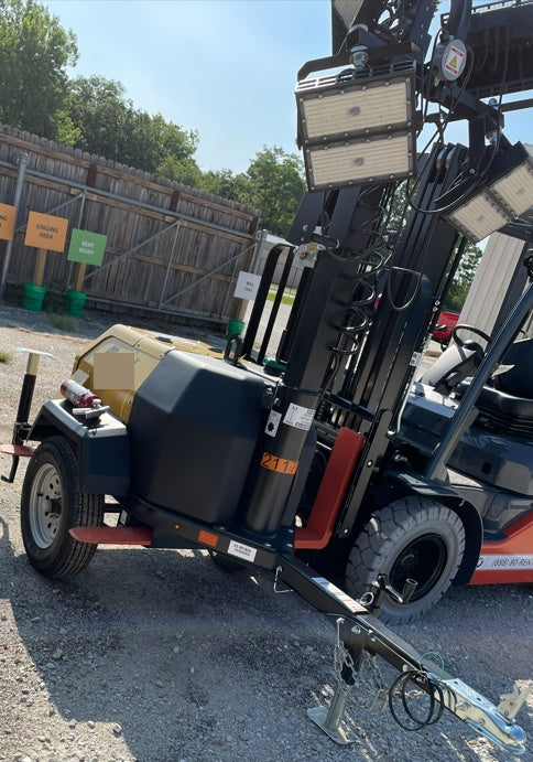 2022 Allmand NLV3GR (4) LED Light Fixture 350W, 23' Vertical Mast, 3kW Prime, Towable, Deep Sea L401, Leveling Jacks, Yanmar T4F 5.8hp