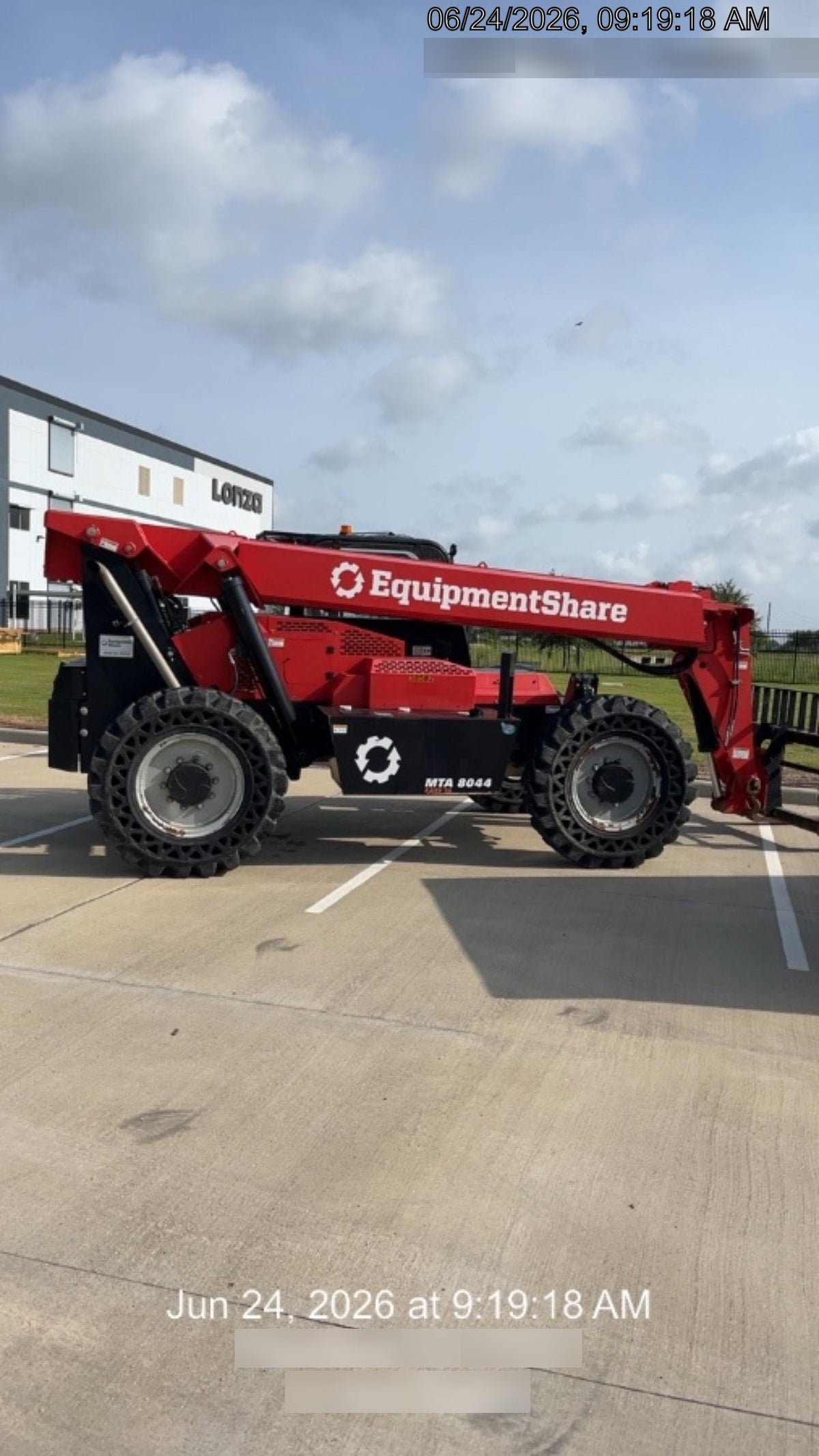 2019 Manitou MTA8044 74hp T4F, Cab/Heat/Air, Cab and Boom LED work lights, Auxiliary Hydraulics, Solid Tires, Amber strobe, Lift Hook 66" Carriage, 60" Forks