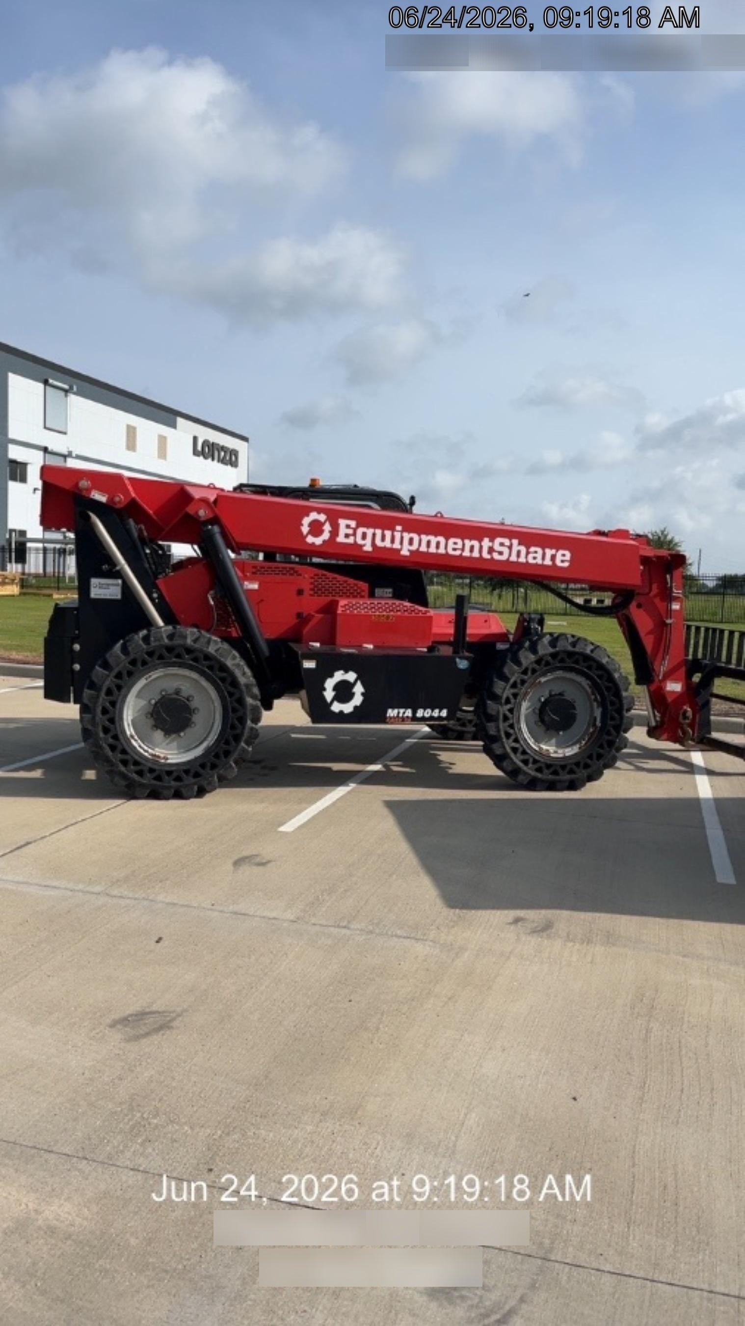 2019 Manitou MTA8044 74hp T4F, Cab/Heat/Air, Cab and Boom LED work lights, Auxiliary Hydraulics, Solid Tires, Amber strobe, Lift Hook 66" Carriage, 60" Forks