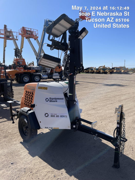 2024 Generac MLT2 Diesel, Flex Switch 120V Input, Powerzone Controller, 
(4) 320W LED Lights, 4kW Generator, 39.9 Gal Fuel Tank, 2" Ball, T3