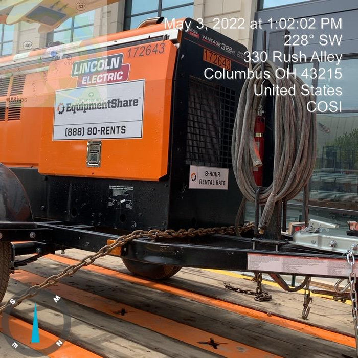 2021 Lincoln Electric Vantage 322 Vantage 322 Ready Pak 3 w/ Decals, ORANGE (includes trailer, cable rack, fender light kit) NO Telematics