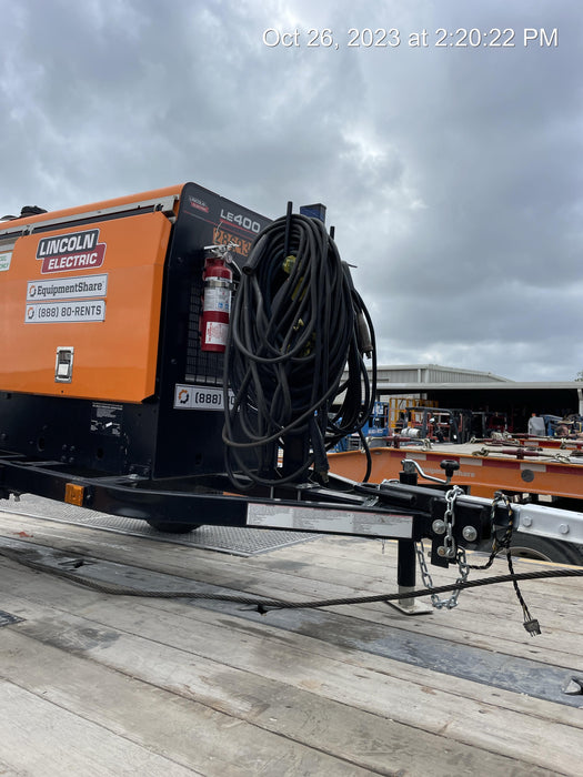 2022 Lincoln Electric LE400 Kubota V1505, Trlr, Cable Rack, Light Kit, ES Decals, T3