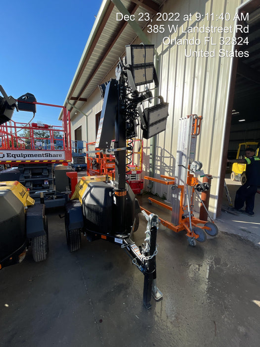 2022 Allmand NLV3GR (4) LED Light Fixture 350W, 23' Vertical Mast, 3kW Prime, Towable