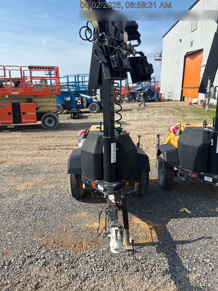 2022 Allmand NLV3GR (4) LED Light Fixture 350W, 23' Vertical Mast, 3kW Prime, Towable, Deep Sea L401, Leveling Jacks, Yanmar T4F 5.8hp