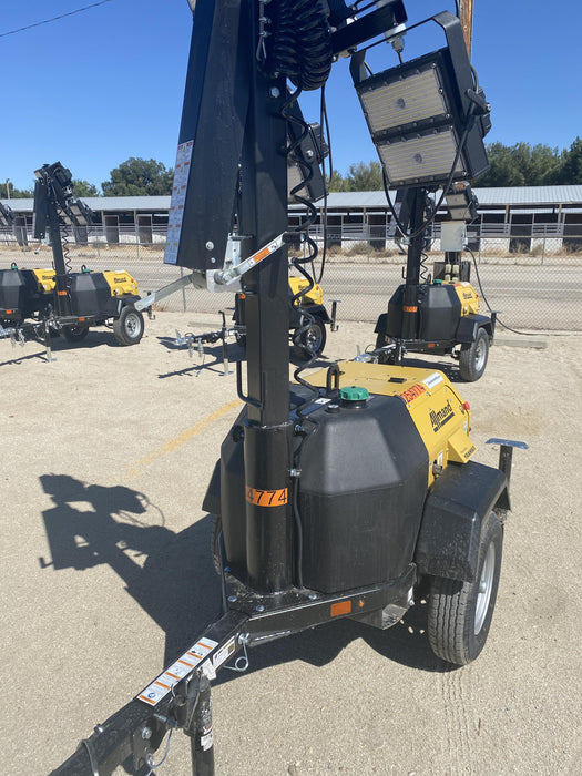 2022 Allmand NLV3GR (4) LED Light Fixture 350W, 23' Vertical Mast, 3kW Prime, Towable, ES Decals, T3