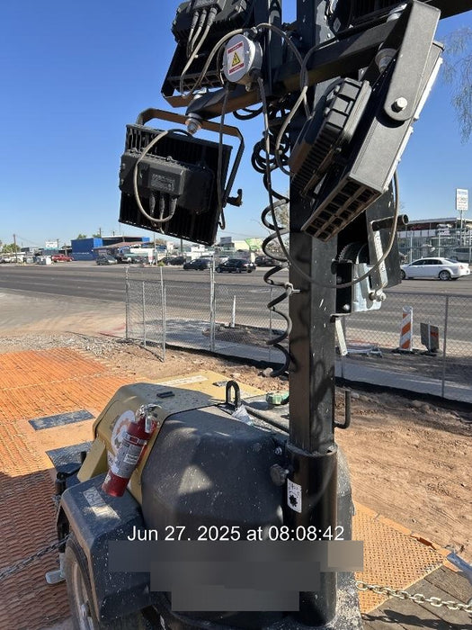 2022 Allmand NLV3GR (4) LED Light Fixture 350W, 23' Vertical Mast, 3kW Prime, Towable, ES Decals, T3