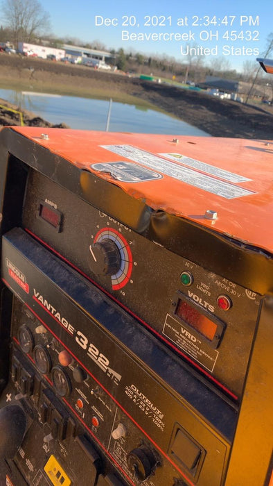 2021 Lincoln Electric Vantage 322 Vantage 322 Ready Pak 3 w/ Decals, ORANGE (includes trailer, cable rack, fender light kit) NO Telematics