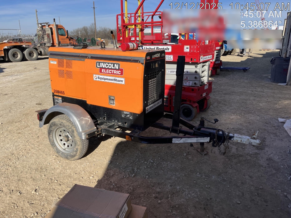 2022 Lincoln Electric LE400 Kubota V1505, Trlr, Cable Rack, Light Kit, ES Decals, T3