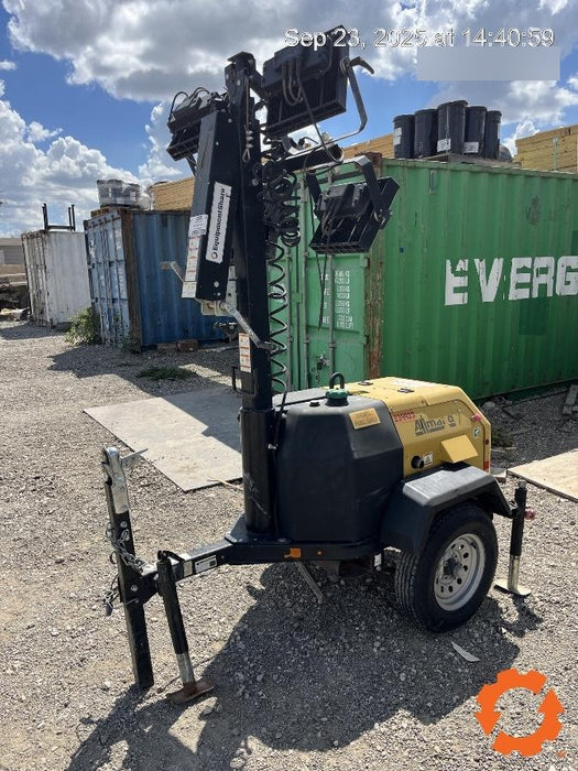 2022 Allmand NLV3GR (4) LED Light Fixture 350W, 23' Vertical Mast, 3kW Prime, Towable, Deep Sea L401, Leveling Jacks, Yanmar T4F 5.8hp