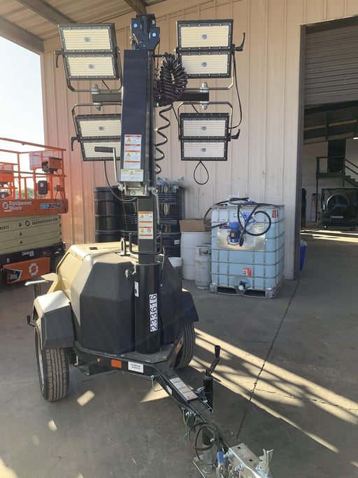 2022 Allmand NLV3GR (4) LED Light Fixture 350W, 23' Vertical Mast, 3kW Prime, Towable, Deep Sea L401, Leveling Jacks, Yanmar T4F 5.8hp