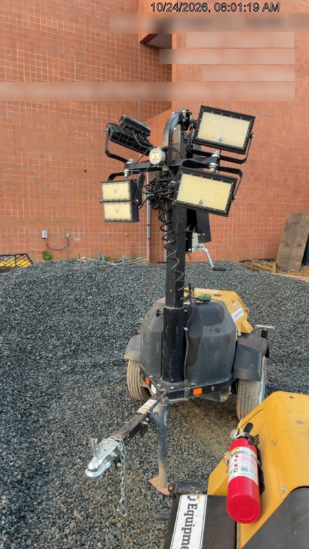 2021 Allmand NLV3GR (4) LED Light Fixture 350W, 23' Vertical Mast, 3kW Prime, Towable, Deep Sea L401, Leveling Jacks, Yanmar T4F 5.8hp