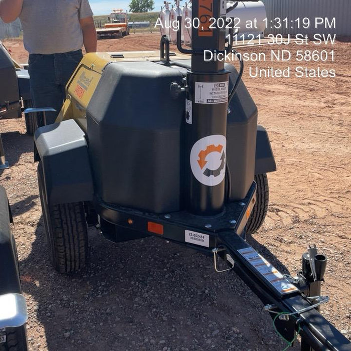 2022 Allmand NLV3GR (4) LED Light Fixture 350W, 23' Vertical Mast, 3kW Prime, Towable, ES Decals, T3