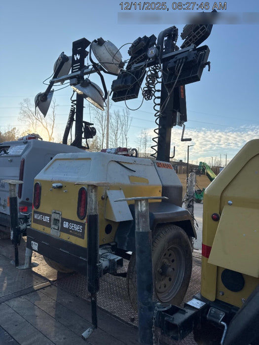 2022 Allmand NLV3GR (4) LED Light Fixture 350W, 23' Vertical Mast, 3kW Prime, Towable, Deep Sea L401, Leveling Jacks, Yanmar T4F 5.8hp