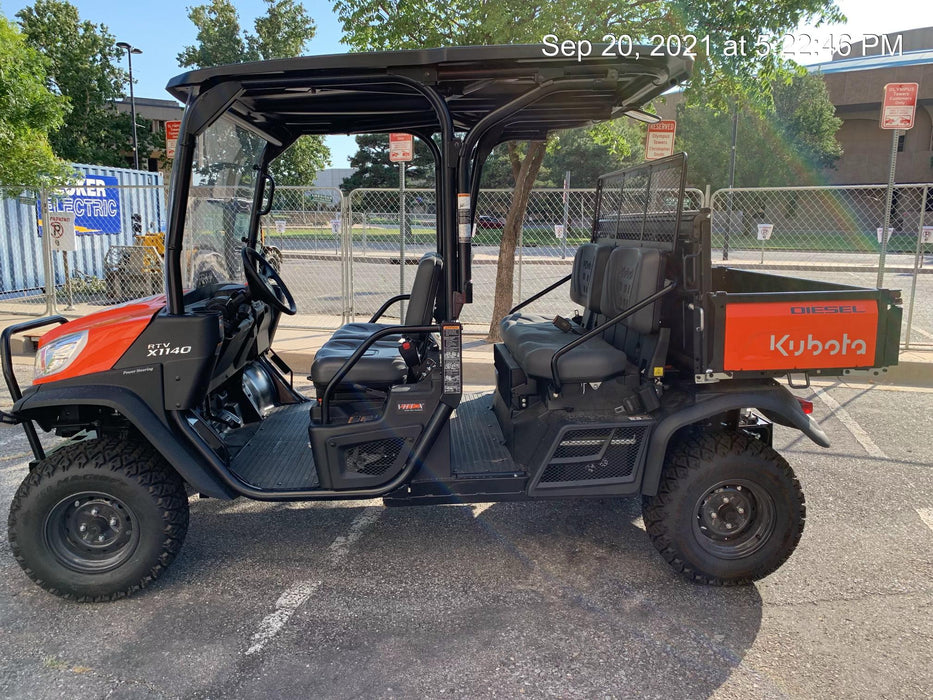 2022 Kubota RTV-X1140W-H Plastic Canopy, Windshield Acrylic Clear, LED Strobe Light, Wire Harness Kit, Back up Alarm