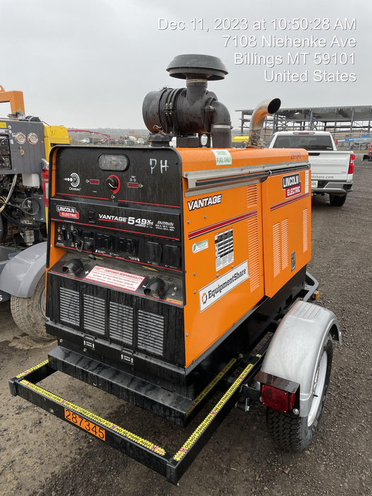 2022 Lincoln Electric Vantage 549X Crosslink Technology, Trailer Mounted, ES Decals, T3