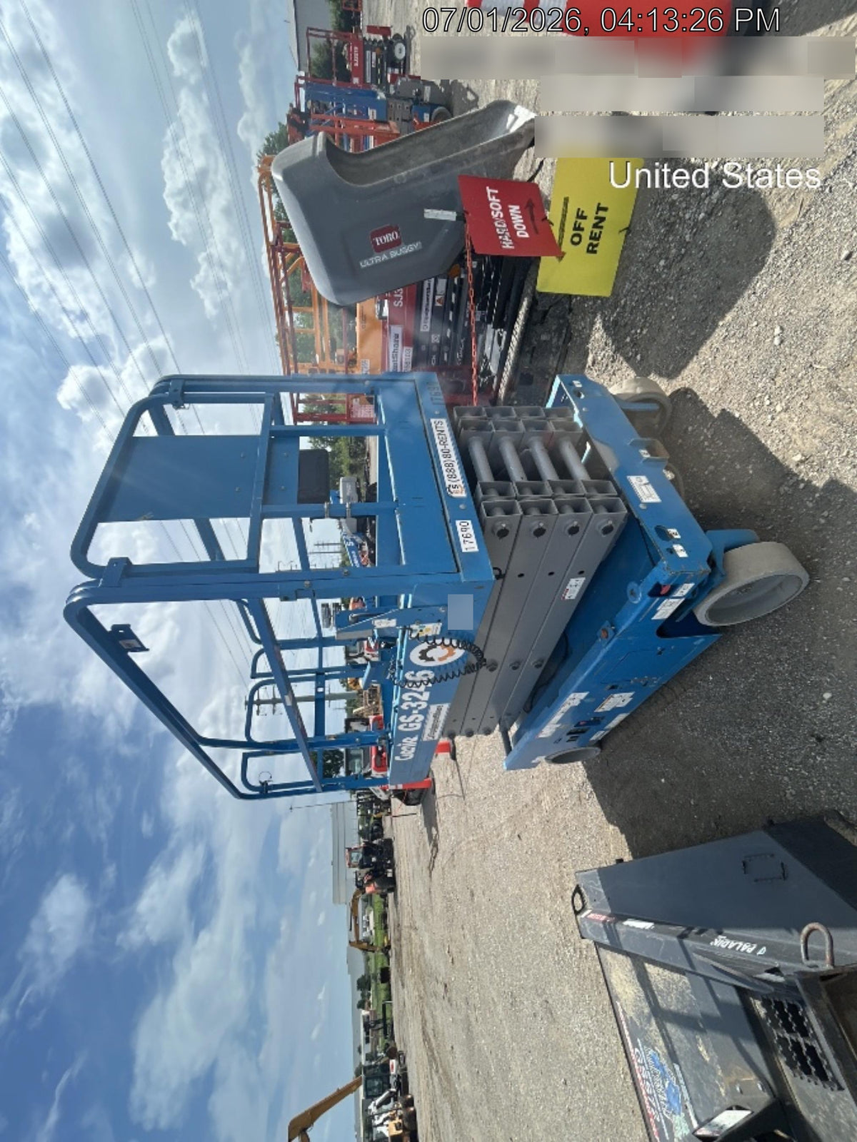 2019 Genie GS-4047 Folding rails with half height swing gate