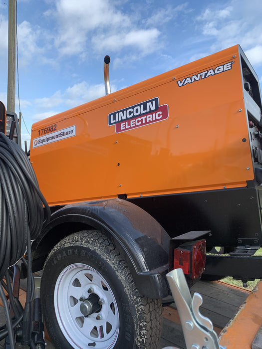 2021 Lincoln Electric Vantage 322 Vantage 322 Ready Pak 3 w/ Decals, ORANGE (includes trailer, cable rack, fender light kit) NO Telematics