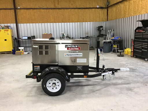 2019 Lincoln Electric Vantage 322 Welder Ready-Pak 3, Two wheel trailer, Fender and Light kit, Cable Rack