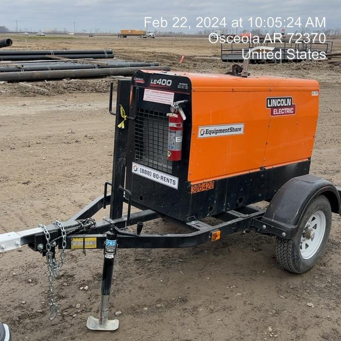 2023 Lincoln Electric LE400 Kubota V1505, Trlr, Cable Rack, Light Kit, ES Decals, T3