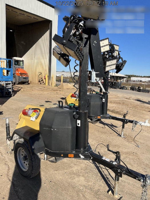 2022 Allmand NLV3GR (4) LED Light Fixture 350W, 23' Vertical Mast, 3kW Prime, Towable, Deep Sea L401, Leveling Jacks, Yanmar T4F 5.8hp