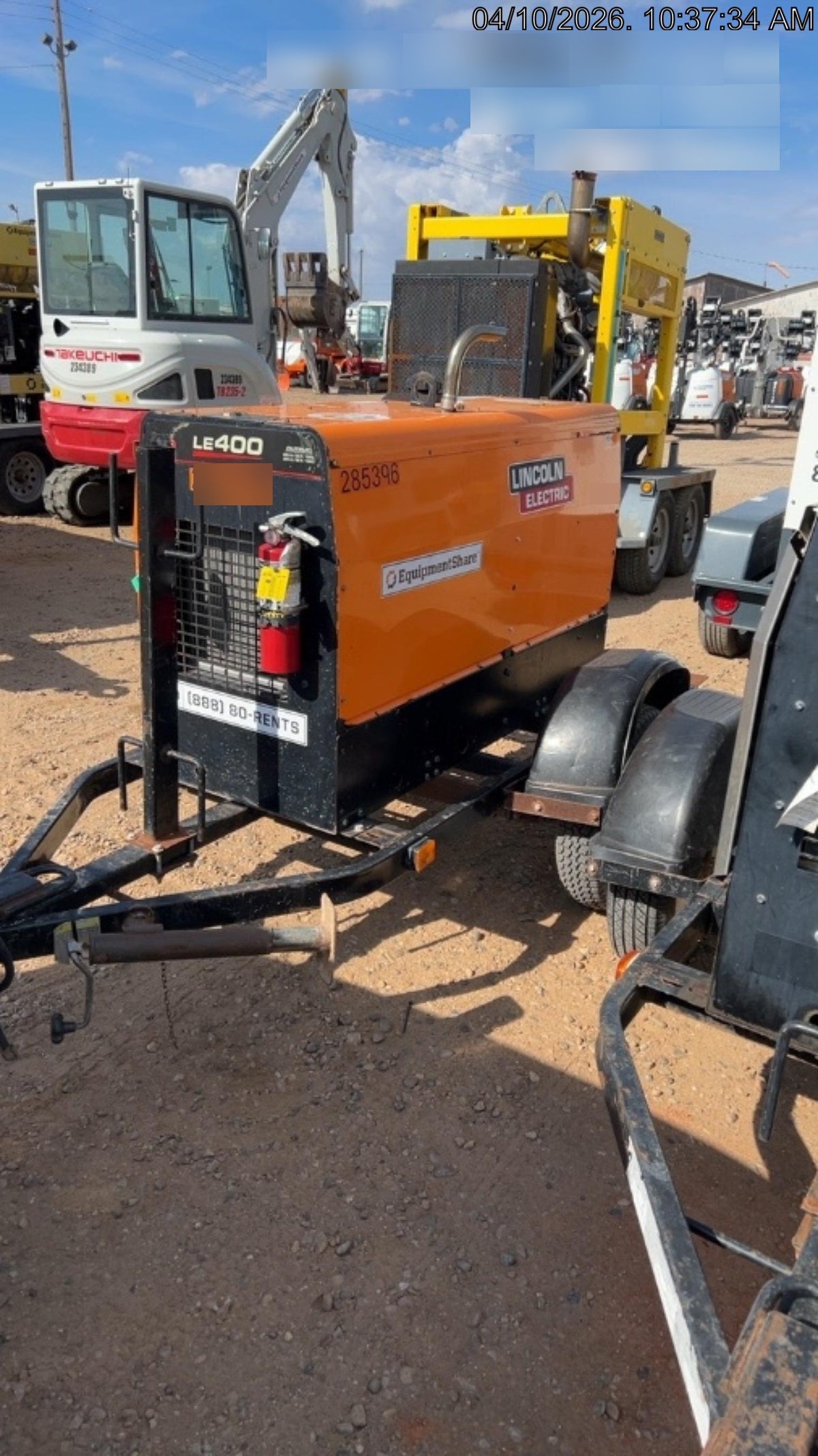 2022 Lincoln Electric LE400 Kubota V1505, Trlr, Cable Rack, Light Kit, ES Decals, T3