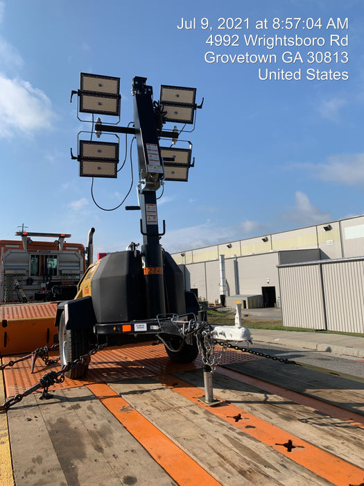 2021 Allmand NLV3GR (4) LED Light Fixture 350W, 23' Vertical Mast, 3kW Prime, Towable, Deep Sea L401, Leveling Jacks, Yanmar T4F 5.8hp