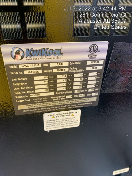 2022 KWIKOOL KPAC1411-2