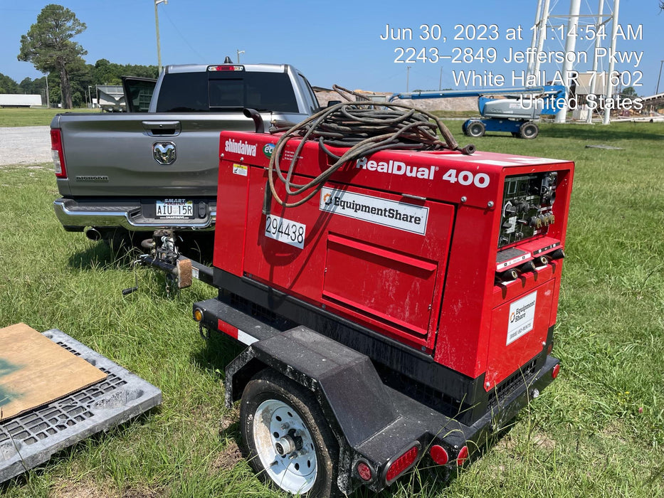 2023 Shindaiwa DGW400MDL Kubota D902 Engine, 23 HP, Dual Op Welder, Wire, Arc, Droop Stick, Tig, and CC Stick Functionality, Simulphase, 3 Phase and 1 Phase Gen Output, Single Axle NB Trlr, Slr Trckl Chrg 12V 12W, Fire Ext