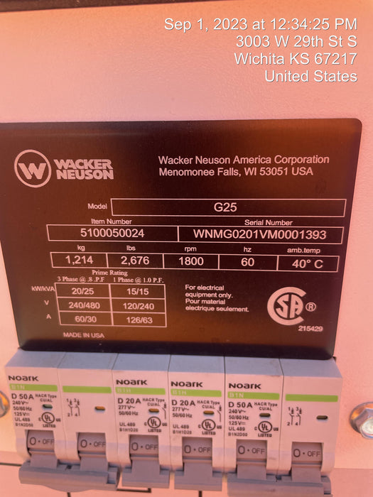 2022 WACKER NEUSON G25