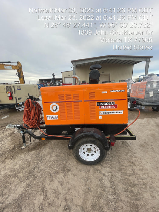 2021 Lincoln Electric Vantage 549X Ready Pak 3, ORANGE (includes trailer, cable rack, fender light kit)