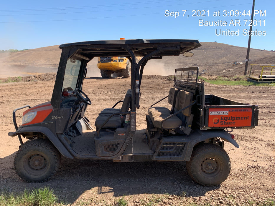 2019 Kubota RTV-X1140W-H 4wd Utility Cart, 4 Seat, Diesel, LED Strobe, Windshield Tempered Glass, Plastic Canopy, Wire Harness Kit, Backup Alarm