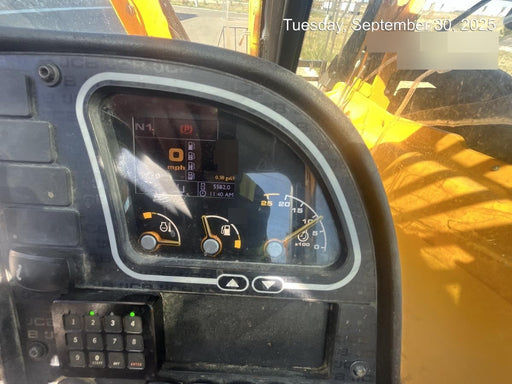 2018 JCB 510-56 JCB 510-56 Telehandler 74 HP w/CAB/HVAC, Beacon, Worklights, Aux Hydraulics, Solid Tires, 60" Carriage/Forks