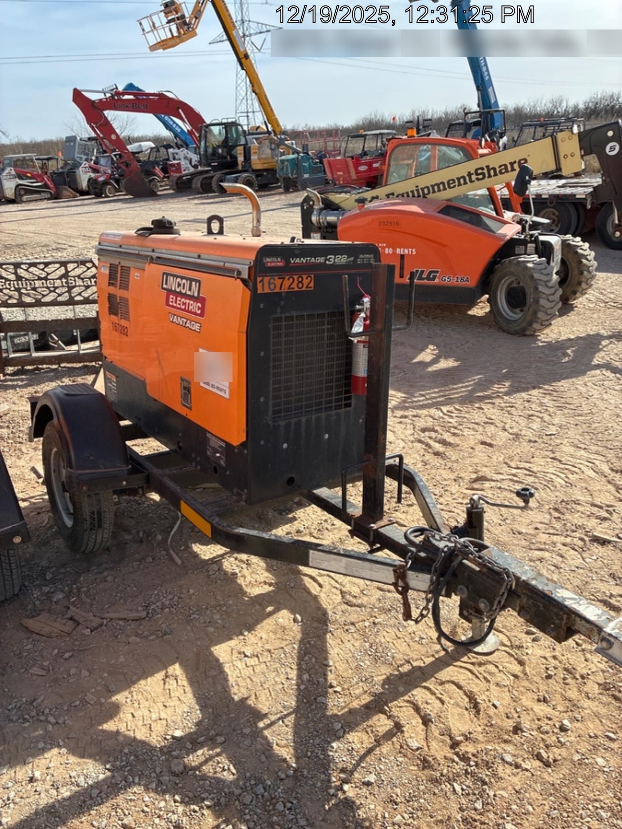 2021 Lincoln Electric Vantage 322 Vantage 322 Ready Pak 3 w/ Decals, ORANGE (includes trailer, cable rack, fender light kit) NO Telematics
