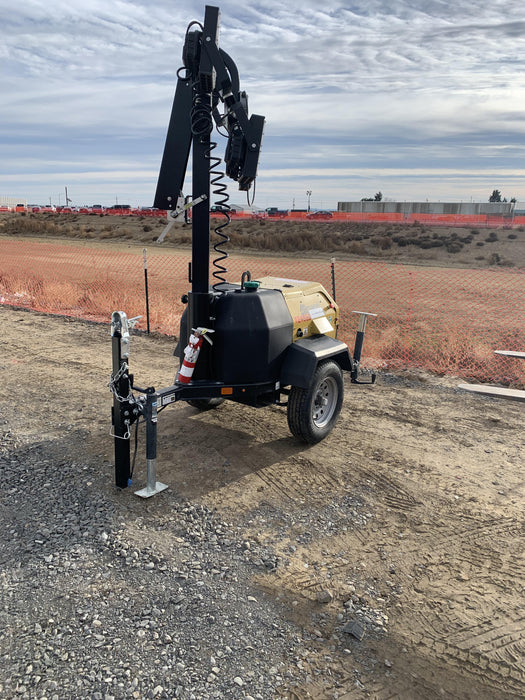 2020 Allmand NLV3GR (4) LED Light Fixture 350W, 23' Vertical Mast, 3kW Prime, Towable, Deep Sea L401, Leveling Jacks, Yanmar T4F 5.8hp