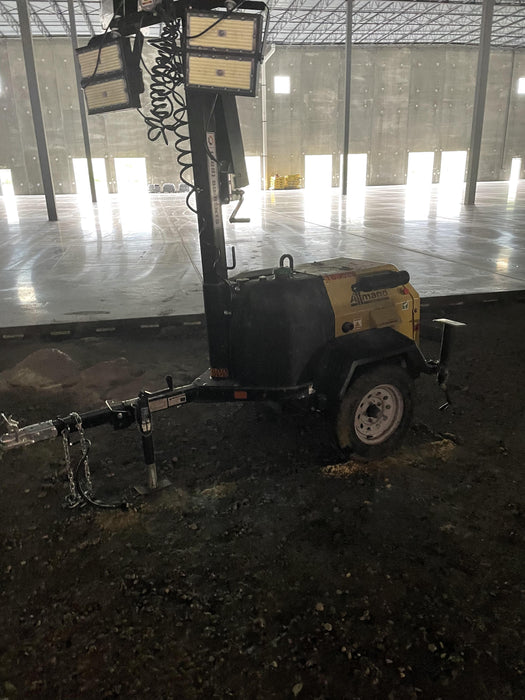 2021 Allmand NLV3GR (4) LED Light Fixture 350W, 23' Vertical Mast, 3kW Prime, Towable, Deep Sea L401, Leveling Jacks, Yanmar T4F 5.8hp