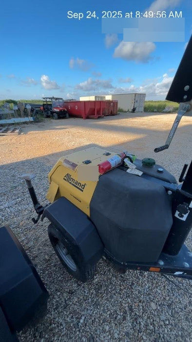 Allmand NLV3GR (4) LED Light Fixture 350W, 23' Vertical Mast, 3kW Prime, Towable, Deep Sea L401, Leveling Jacks, Yanmar T4F 5.8hp