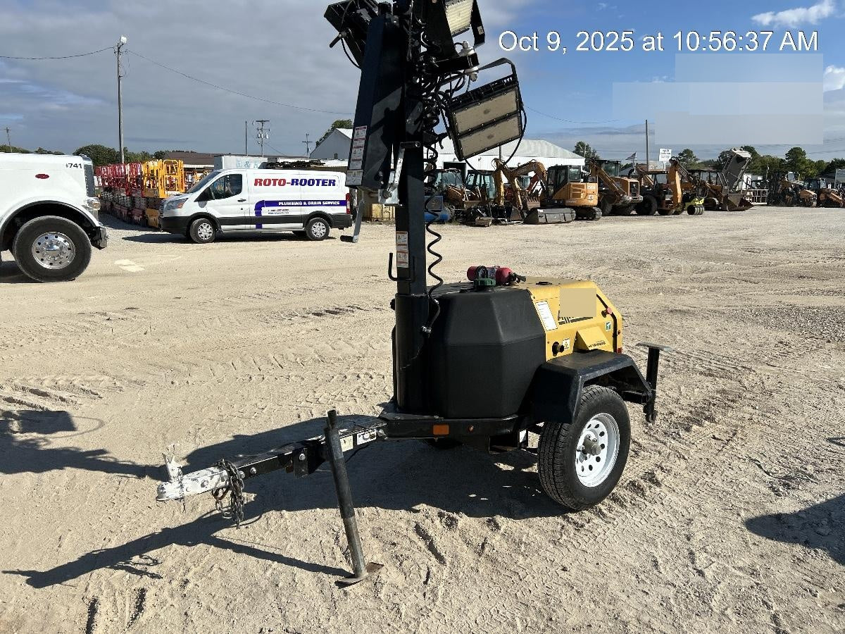 2021 Allmand NLV3GR (4) LED Light Fixture 350W, 23' Vertical Mast, 3kW Prime, Towable, Deep Sea L401, Leveling Jacks, Yanmar T4F 5.8hp