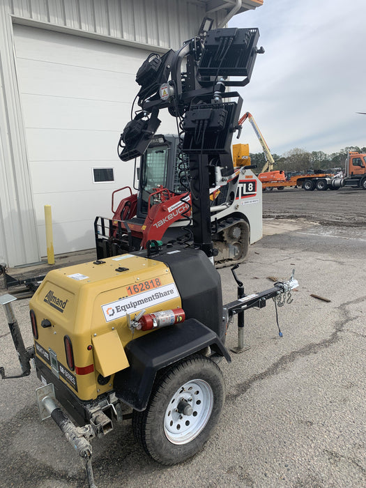 2021 Allmand NLV3GR (4) LED Light Fixture 350W, 23' Vertical Mast, 3kW Prime, Towable, Deep Sea L401, Leveling Jacks, Yanmar T4F 5.8hp