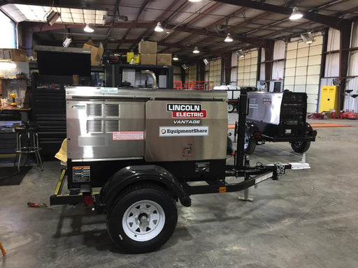 2019 Lincoln Electric Vantage 322 Ready-Pak 3, Two Wheel Trailer, Fender and Light Kit, Cable Rack