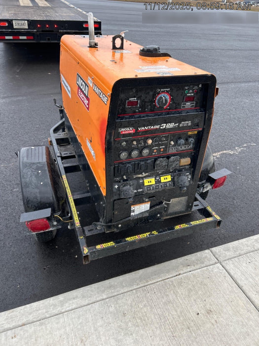 2021 Lincoln Electric Vantage 322 Vantage 322 Ready Pak 3 w/ Decals, ORANGE (includes trailer, cable rack, fender light kit) NO Telematics