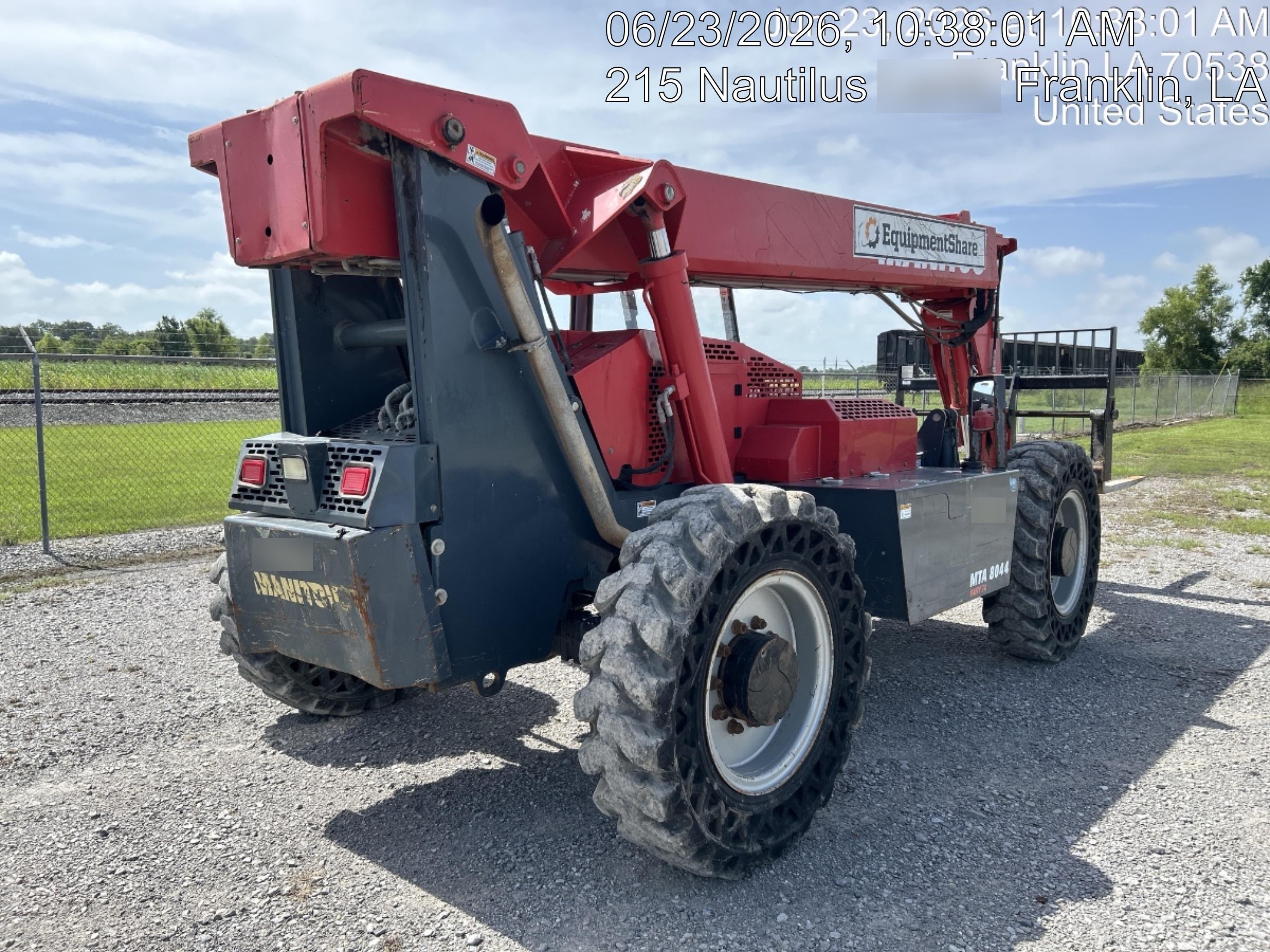 2019 Manitou MTA8044 MTA 8044 - 74 HP T4, Canopy, Worklights/Strobe, Beacon, 66" Carriage, 48" Forks, Solid Tires, Lift Hook, Aux Hydraulics