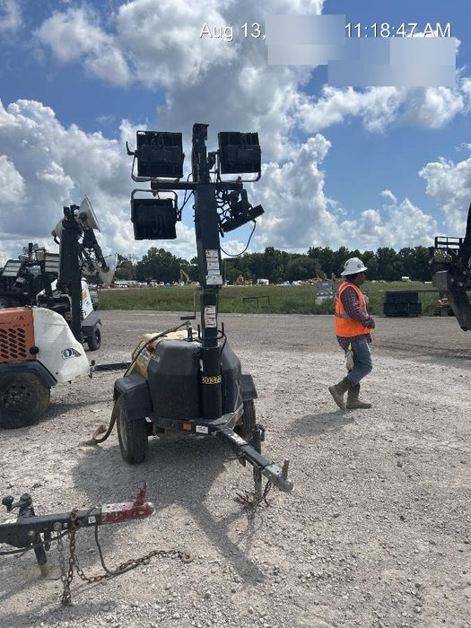 2022 Allmand NLV3GR (4) LED Light Fixture 350W, 23' Vertical Mast, 3kW Prime, Towable, Deep Sea L401, Leveling Jacks, Yanmar T4F 5.8hp