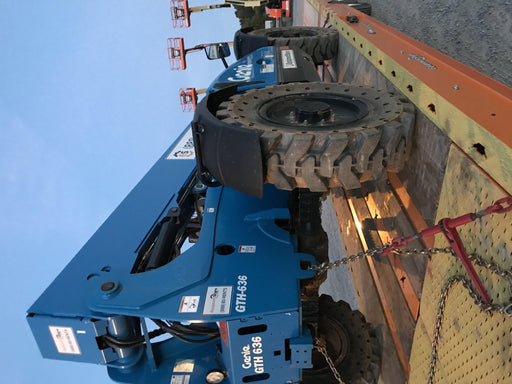 2019 Genie GTH-636 Canopy, Solid RT Tires, LED Work Lights, Beacon 60" QA Carriage, 48" Forks